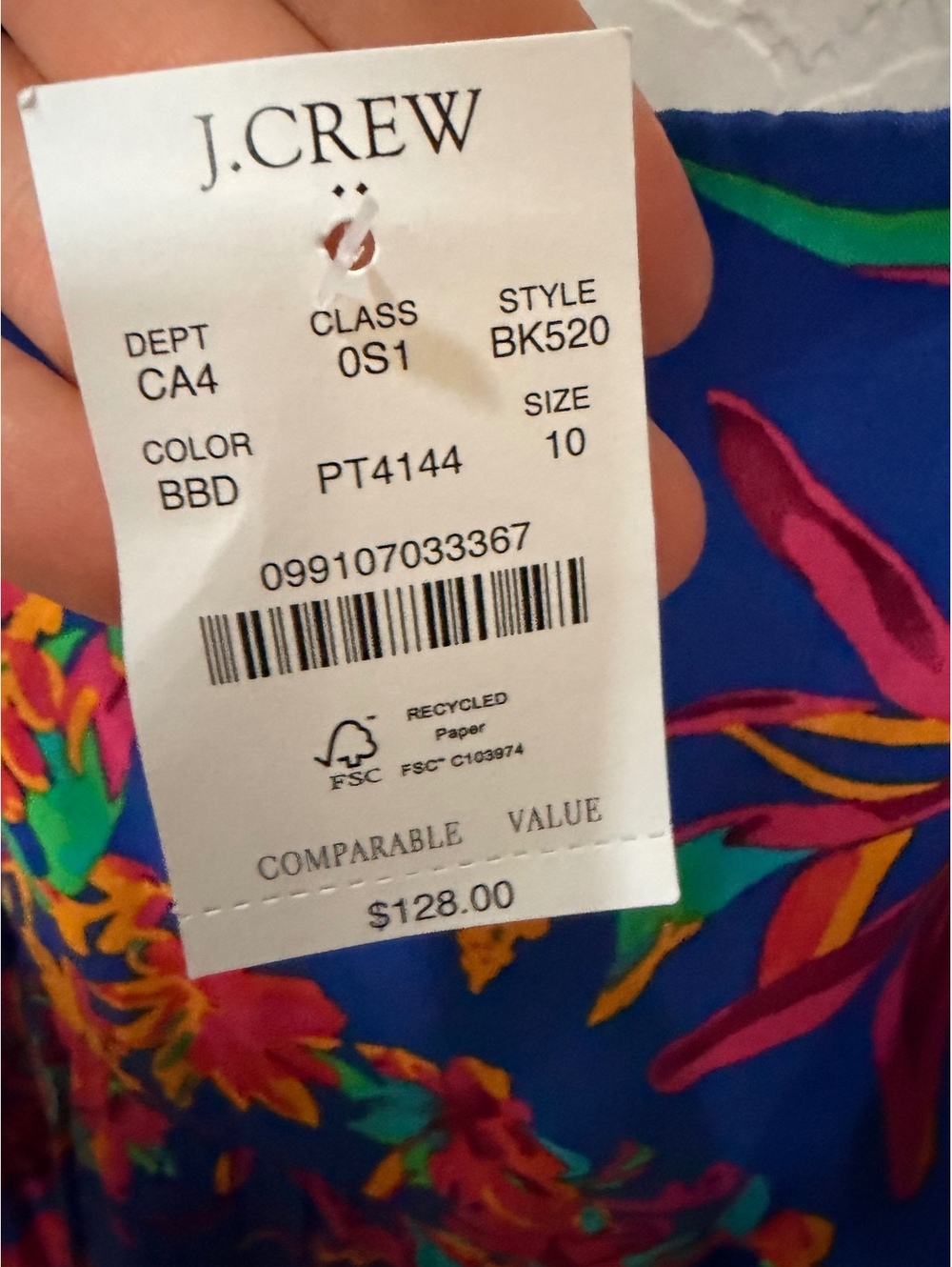 NWT J. Crew 100% Cotton Tropical Floral Midi Dress - Picture 5 of 9